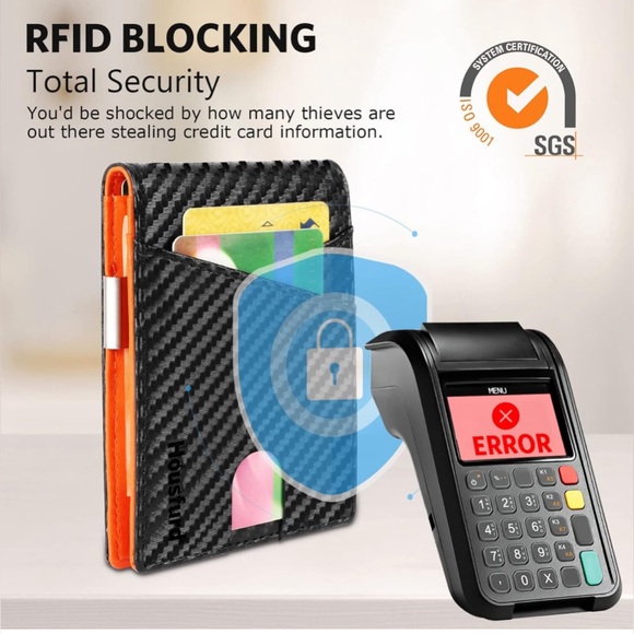 NEW Minimalist Wallet for Men Slim Leather Bifold  RFID Blocking Money Clip - Picture 4 of 7